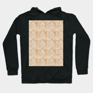 Woodblock geometric print brown Hoodie